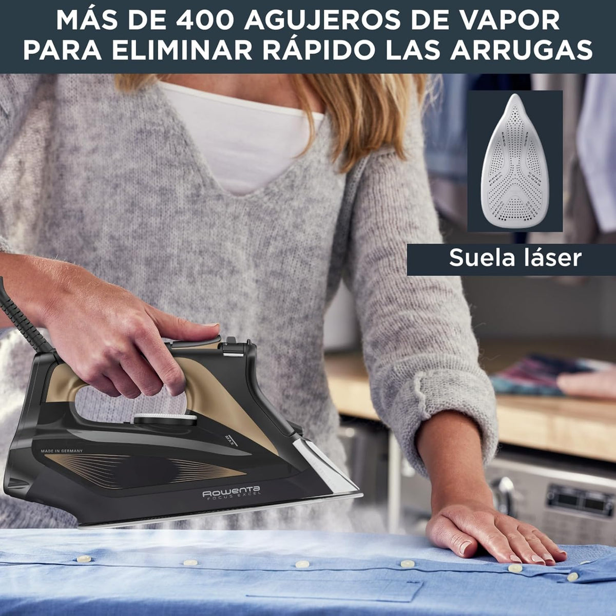 Rowenta Everlast Anticalc, Plancha de vapor, Golpe de vapor de 220 g/min