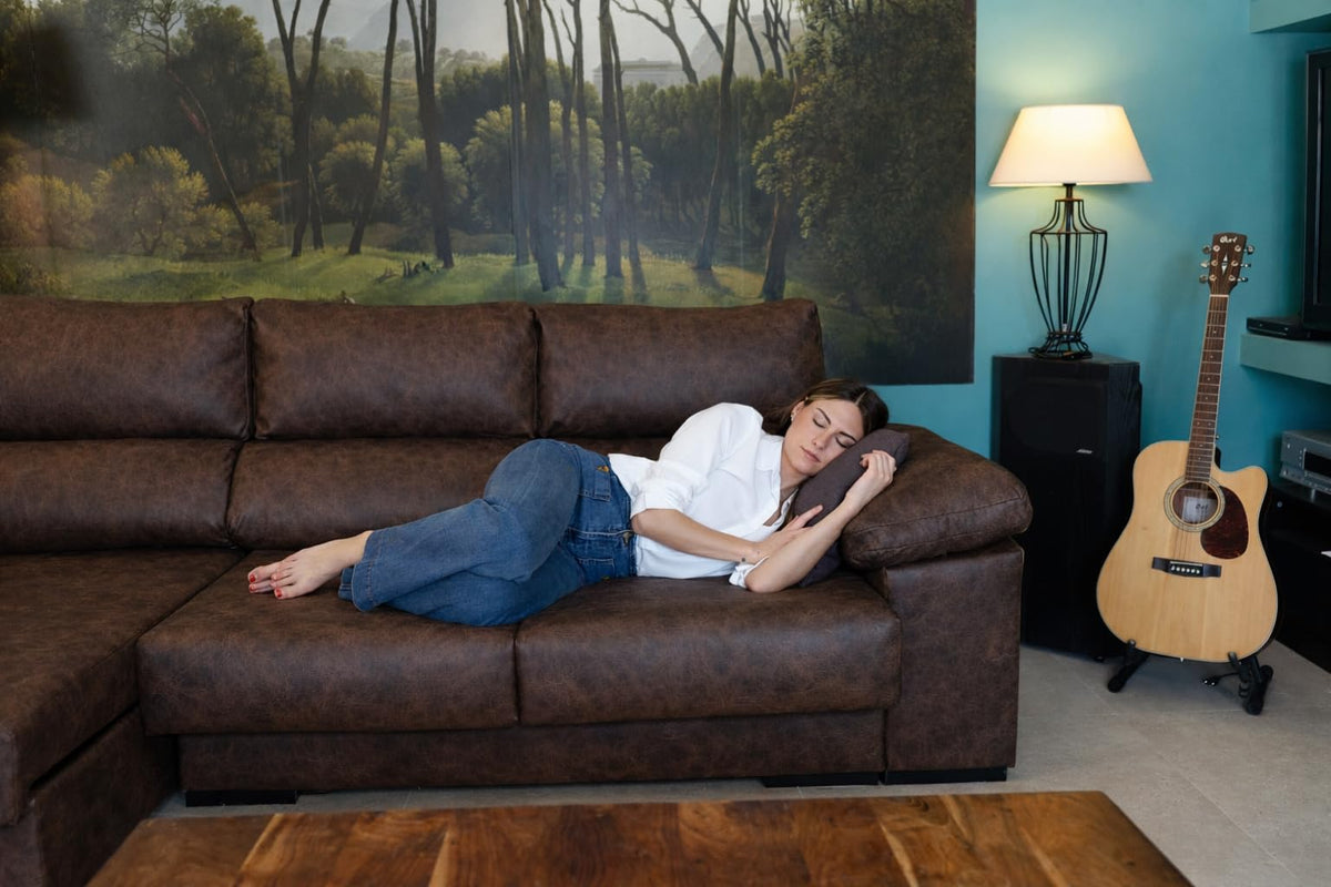 DUPI Sofá Chaiselongue Sleep Pro | Arcón Reversible Izquierda/Derecha | 265x96x148 cm | Gris