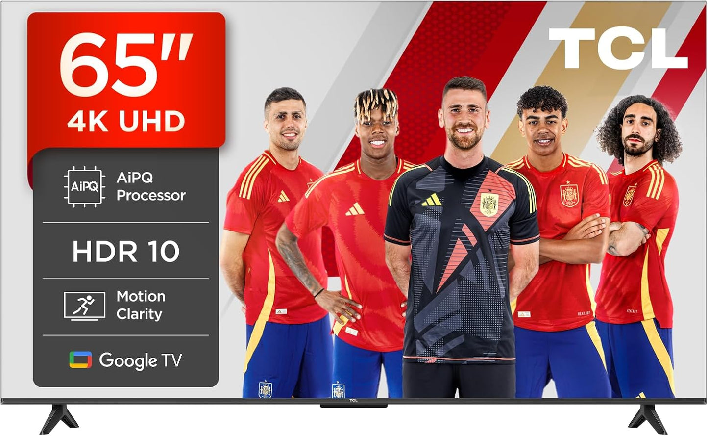 TCL 65V6C Televisor 65 Pulgadas 4K Smart TV LED, HDR, Google TV, Dolby Audio, Alexa y Google Assistant, Chromecast Built-in, Motion Clarity