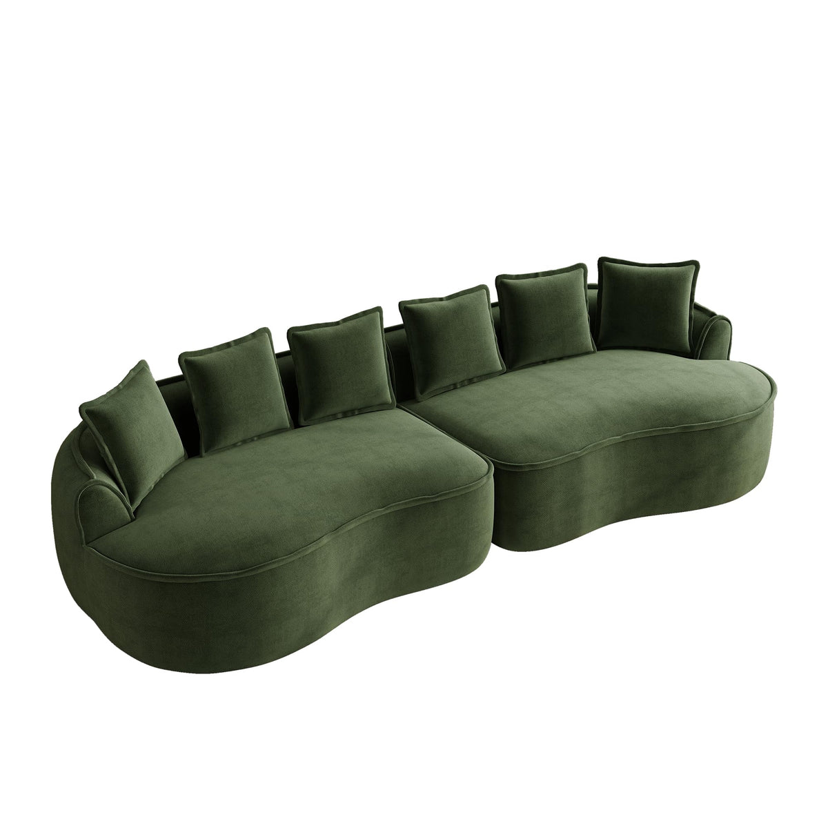 Sofá modular en forma de L sin marco, cómodo sofá de chenilla nube con asiento profundo, chaise longue moderno, extra grande, cojín ideal para salón, color verde