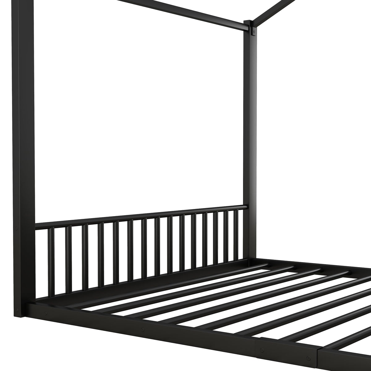 Cama infantil de 90 x 200 cm, dos camas de 90 cm con protección anticaídas, cama doble con modelado de casa, marco de hierro, color blanco, ideal para 2 niños