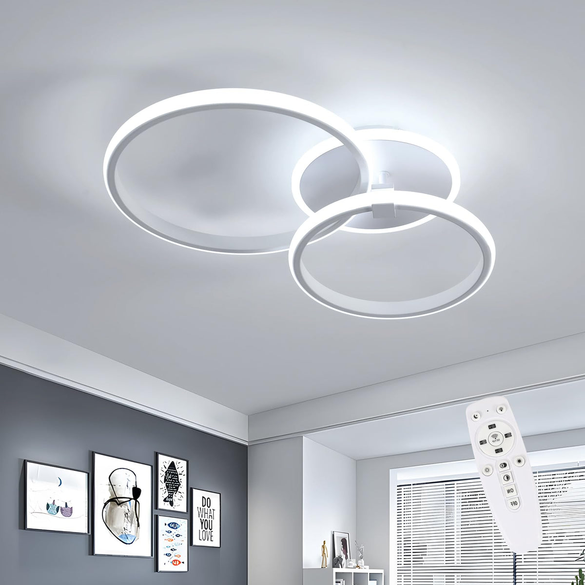 Riserva Plafon Techo LED Regulable 48W, Forma de Corazón, 3000K-6500K, Oro