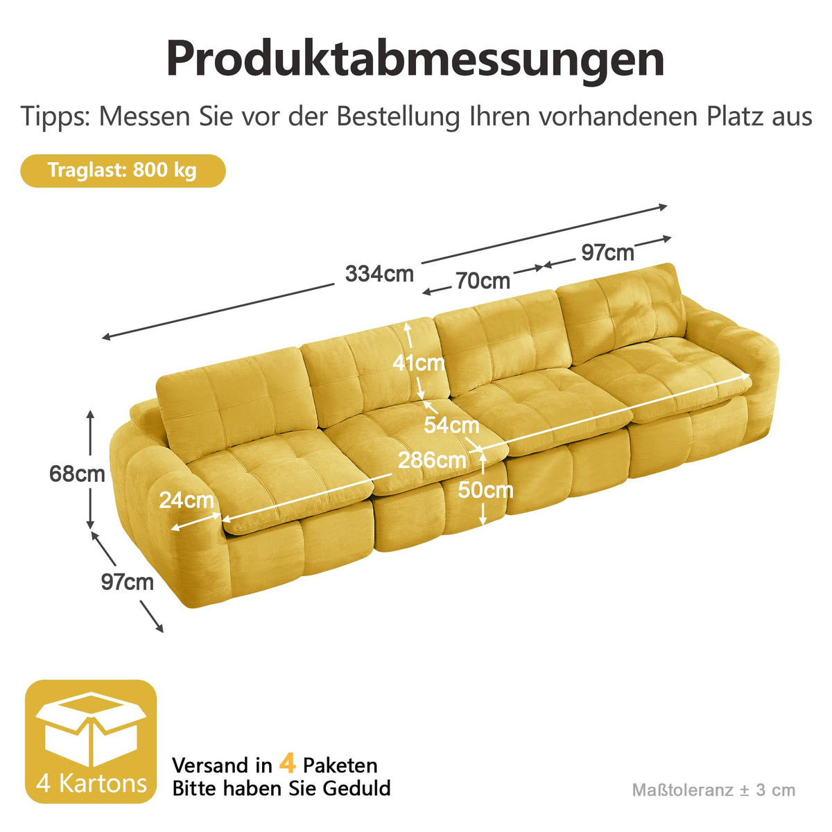 Sofá de 3 plazas con 1 taburete chenilla beige