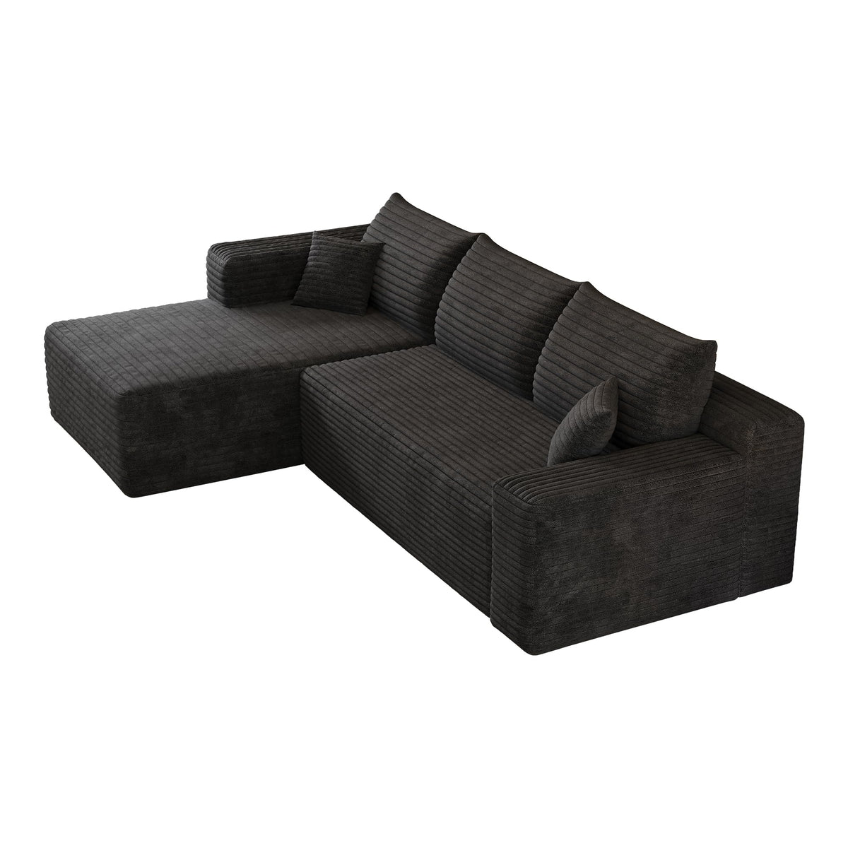 Sofá modular de 200 cm, sofá de 2 plazas con portabebidas y bolsillo de almacenamiento lateral, sofá comprimido de pana, sofá seccional para sala de estar y dormitorio
