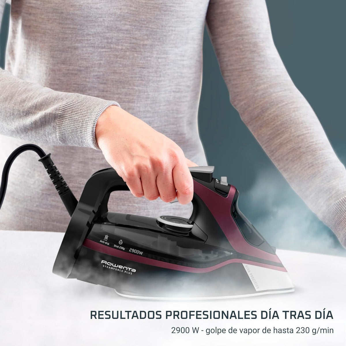 Rowenta Everlast Anticalc, Plancha de vapor, Golpe de vapor de 220 g/min