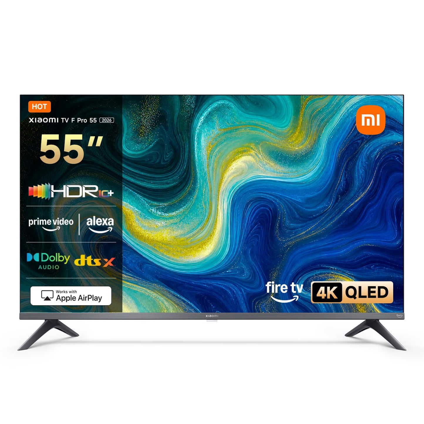 XIAOMI TV F Pro 75, 75 Pulgadas (190 cm), 4K UHD QLED, Smart TV, Fire OS8, Control por Voz Alexa, HDR10+, Modo Game Boost 120Hz, MEMC, Compatible con Apple AirPlay