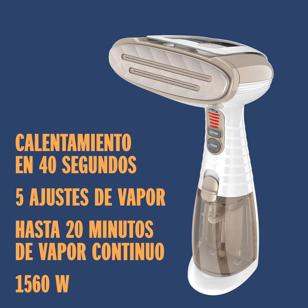 Conair GS59XE Plancha de vapor vertical Turbo ExtremeSteam, 1560 W, Tanque de agua 230 ml, Vapor continuo de 20 min, 5 ajustes de vapor, Ideal viajes y hogar