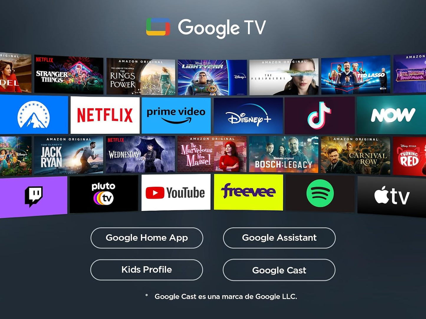 TCL 65V6C Televisor 65 Pulgadas 4K Smart TV LED, HDR, Google TV, Dolby Audio, Alexa y Google Assistant, Chromecast Built-in, Motion Clarity
