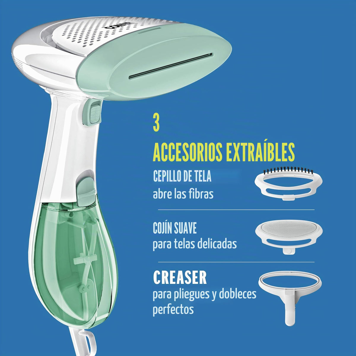 Conair GS59XE Plancha de vapor vertical Turbo ExtremeSteam, 1560 W, Tanque de agua 230 ml, Vapor continuo de 20 min, 5 ajustes de vapor, Ideal viajes y hogar
