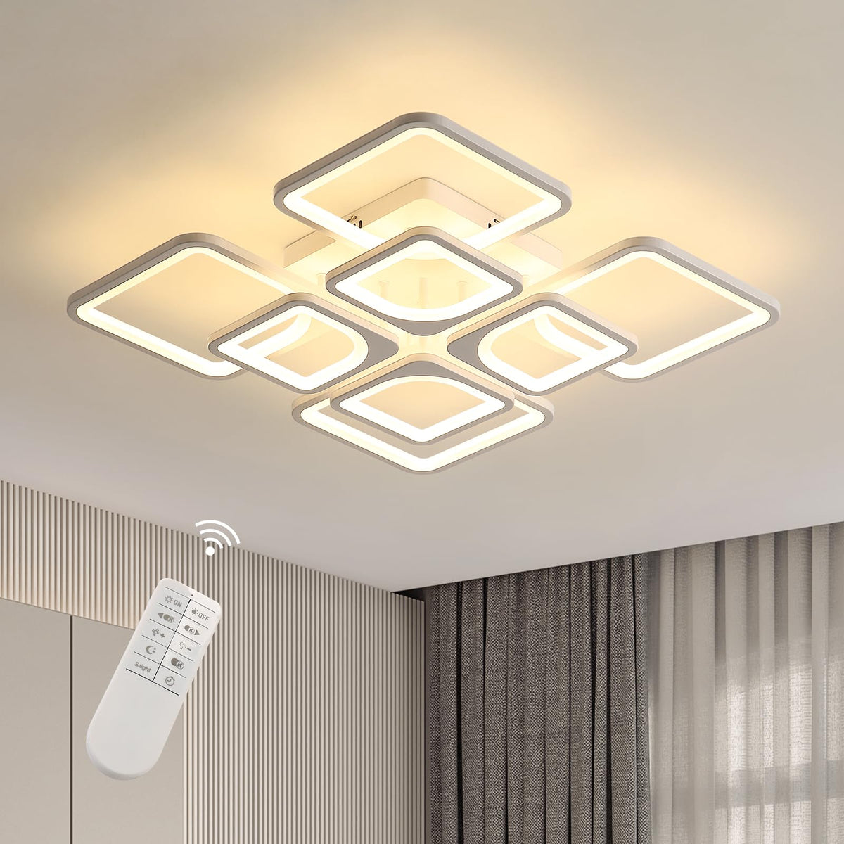 Riserva Plafon Techo LED Regulable 48W, Forma de Corazón, 3000K-6500K, Oro