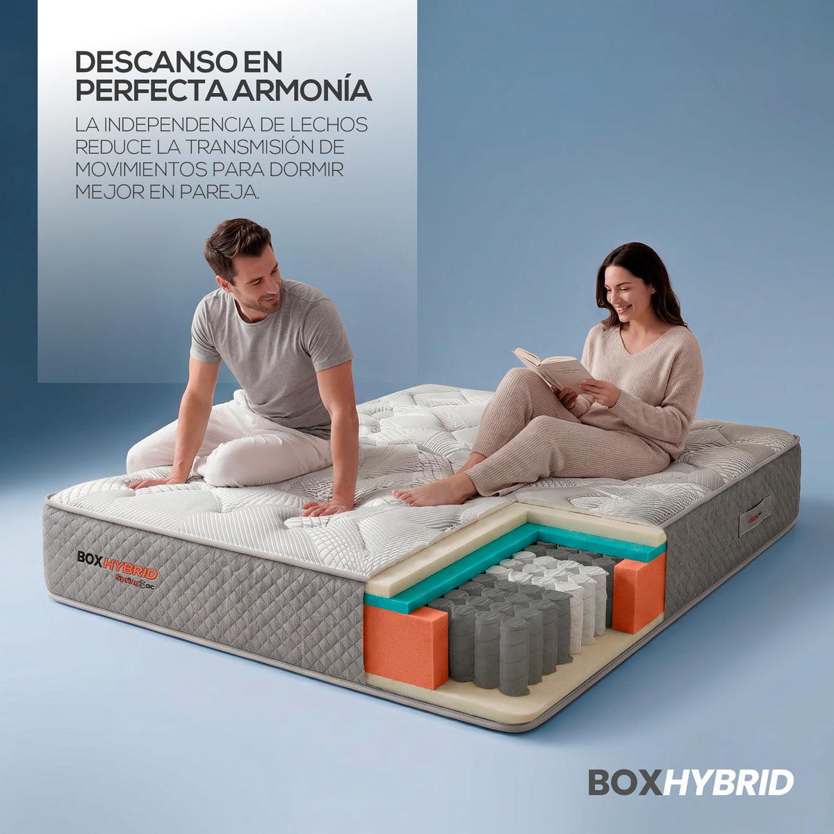 Duérmete Online - Colchón Viscoelástico Selene, Confort Óptimo, Soporte Ergonómico para la Espalda, Altura 30 cm, Alta Firmeza, Antiácaros, Antibacteriano e Hipoalergénico 90 x 190