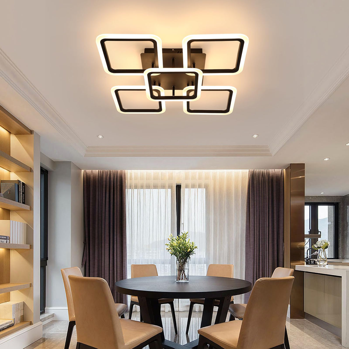 Riserva Plafon Techo LED Regulable 48W, Forma de Corazón, 3000K-6500K, Oro