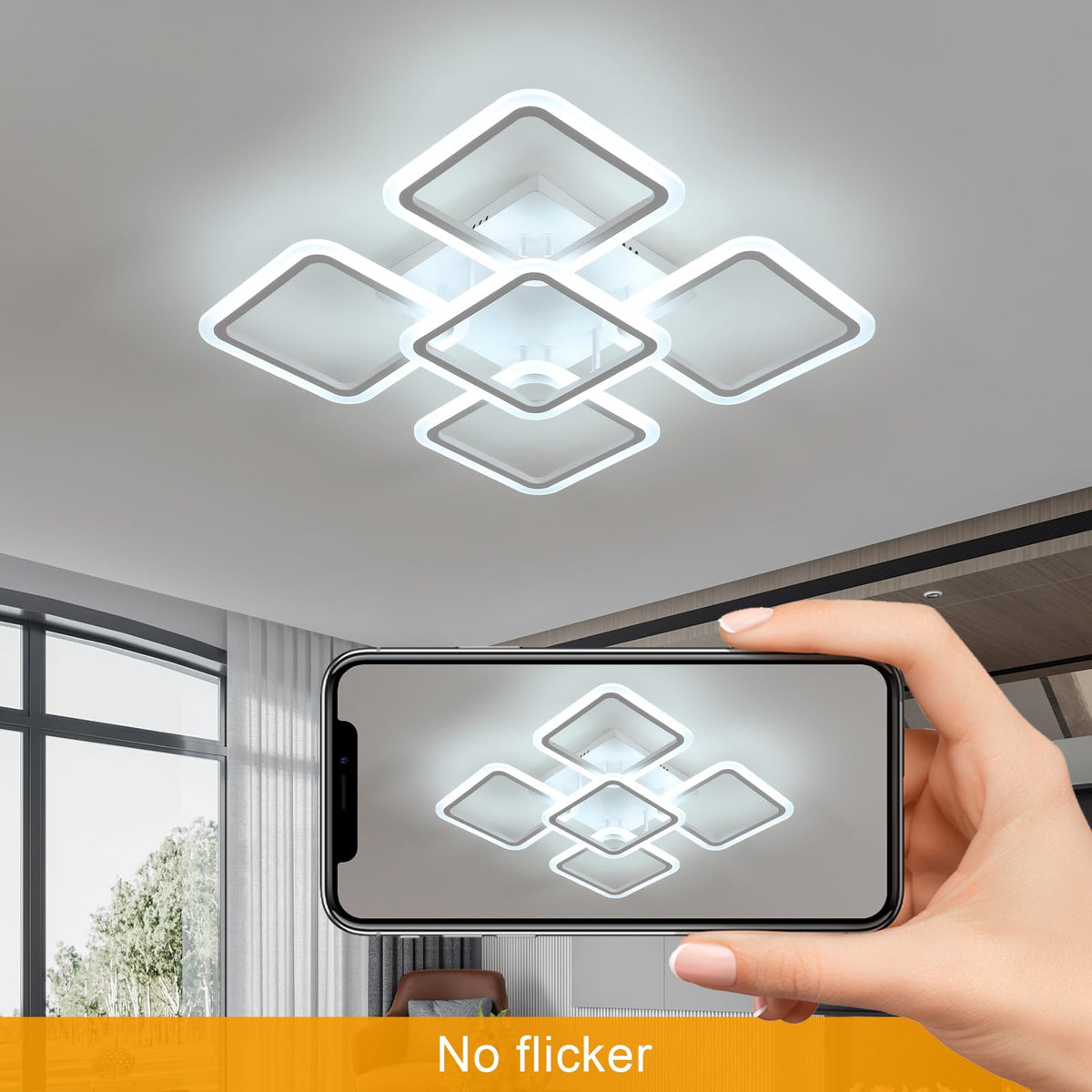 Riserva Plafon Techo LED Regulable 48W, Forma de Corazón, 3000K-6500K, Oro