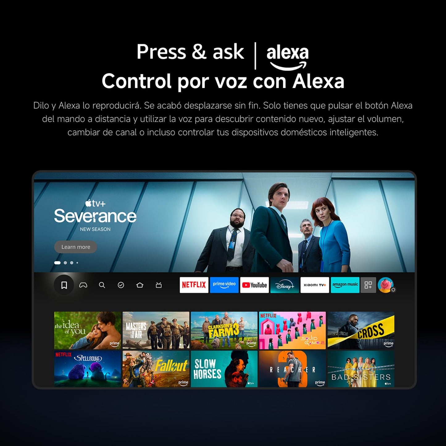 XIAOMI TV F 65, 65 Pulgadas (165 cm), 4K UHD, Smart TV, Fire OS8, Control por Voz Alexa, HDR10, MEMC, Modo Game Boost 120Hz, Compatible con Apple AirPlay