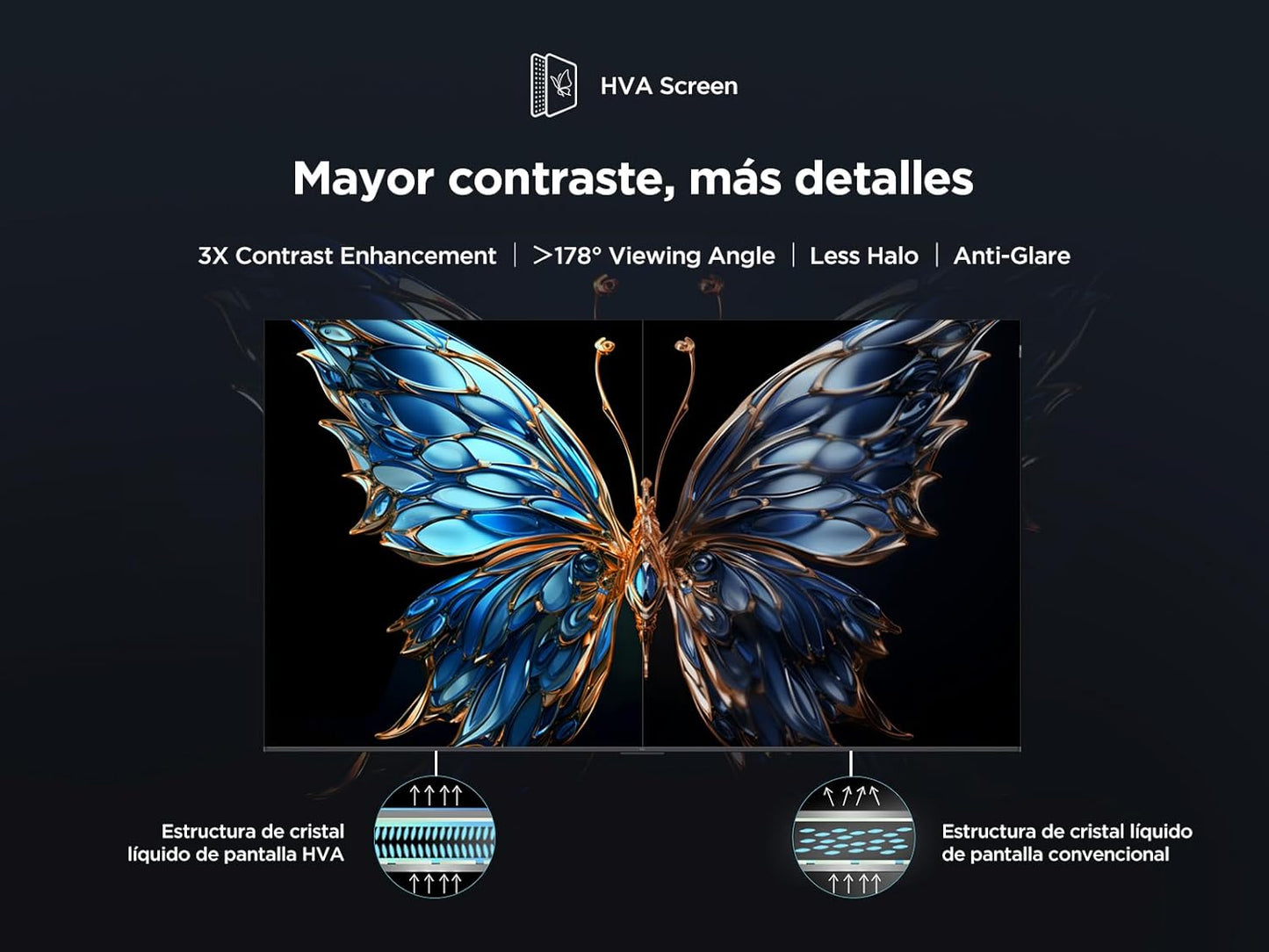 TCL 65V6C Televisor 65 Pulgadas 4K Smart TV LED, HDR, Google TV, Dolby Audio, Alexa y Google Assistant, Chromecast Built-in, Motion Clarity