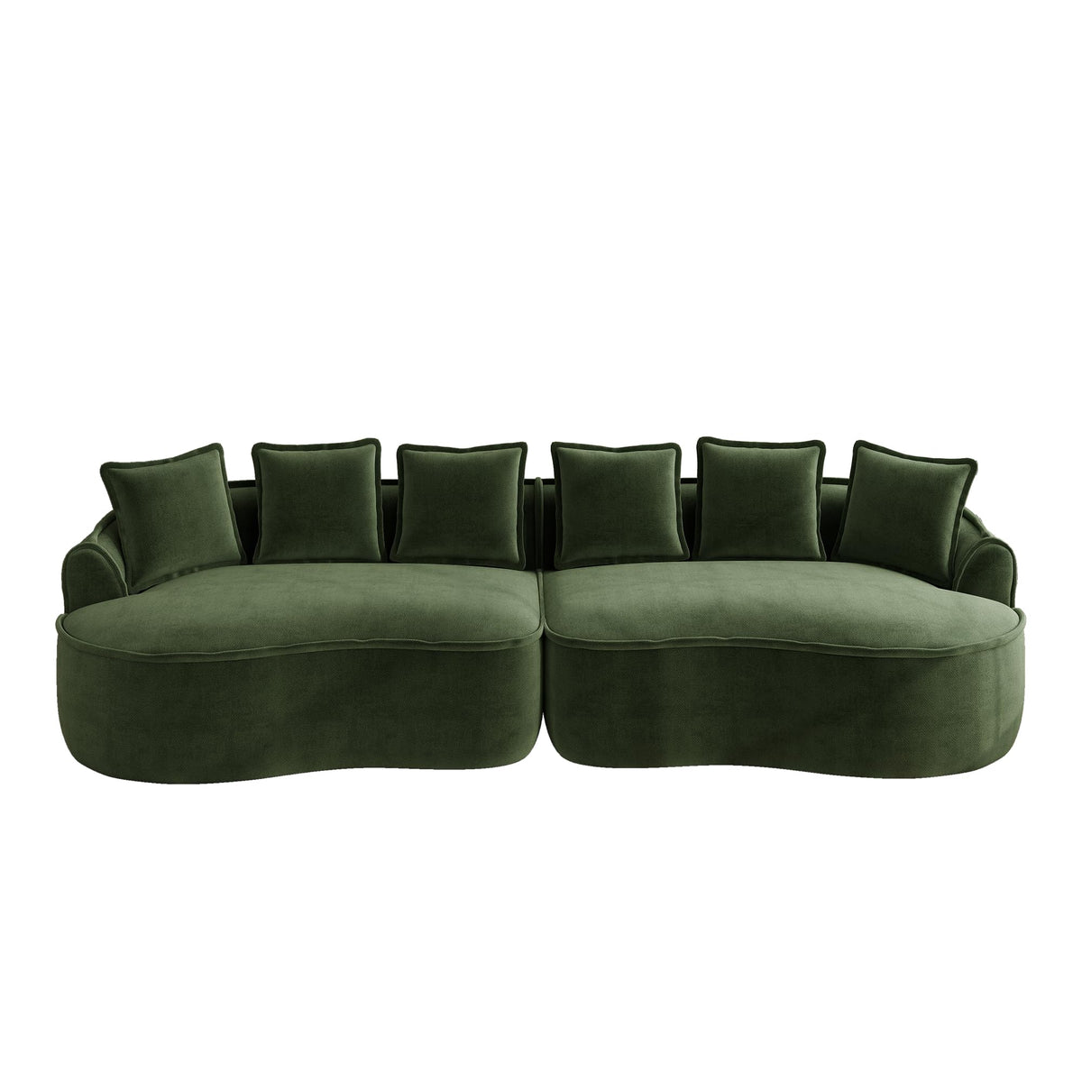 Sofá modular en forma de L sin marco, cómodo sofá de chenilla nube con asiento profundo, chaise longue moderno, extra grande, cojín ideal para salón, color verde