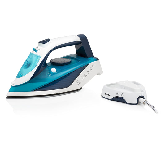 Tristar Plancha de Vapor, 2000 W, Suela de Cerámica, Ajustable, Vertical, Golpe hasta 70 g/min, Función de Autolimpieza, Depósito de Agua de 210 ml, Cable de 1,9 m, ST-8300, Azul