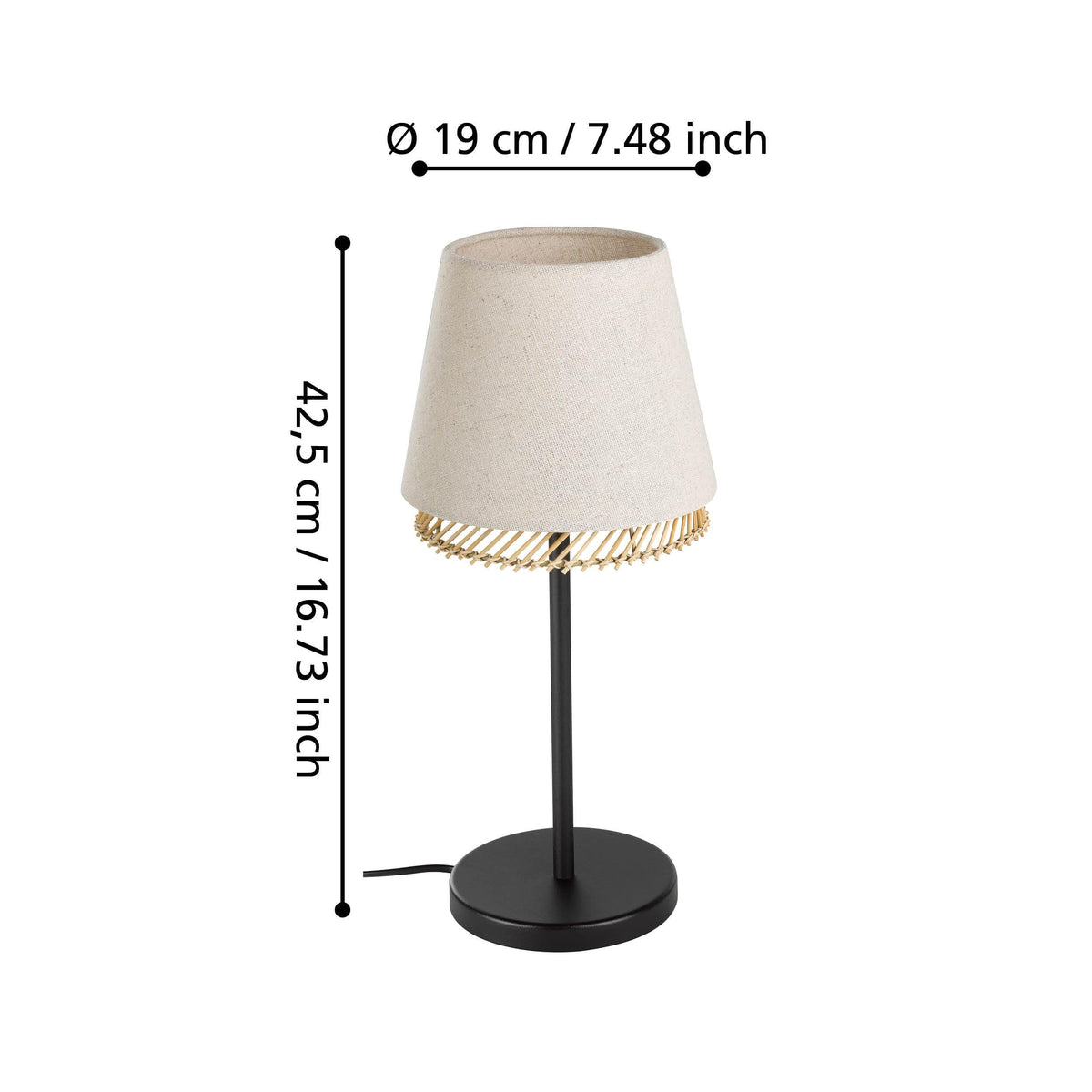 Eglo Tabley Lámpara de techo de estilo natural, adecuada para colocar