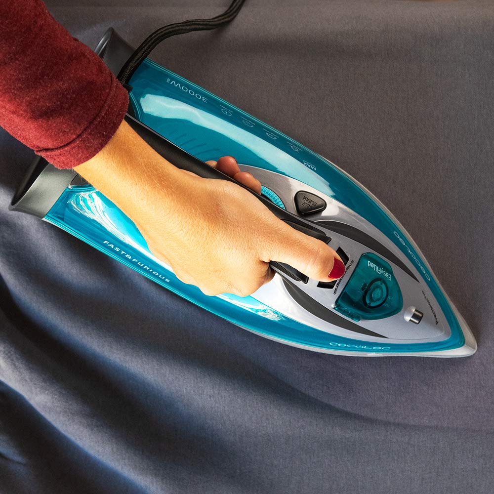 Cecotec Plancha Ropa Vapor Fast-Furious 5010 Vital, Suela de Aluminio Turbo Slide, Vapor continuo de 55 g/min, Golpe de vapor de 200 g/min, Regulador de temperatura, Antical, Antigoteo, 2600 W