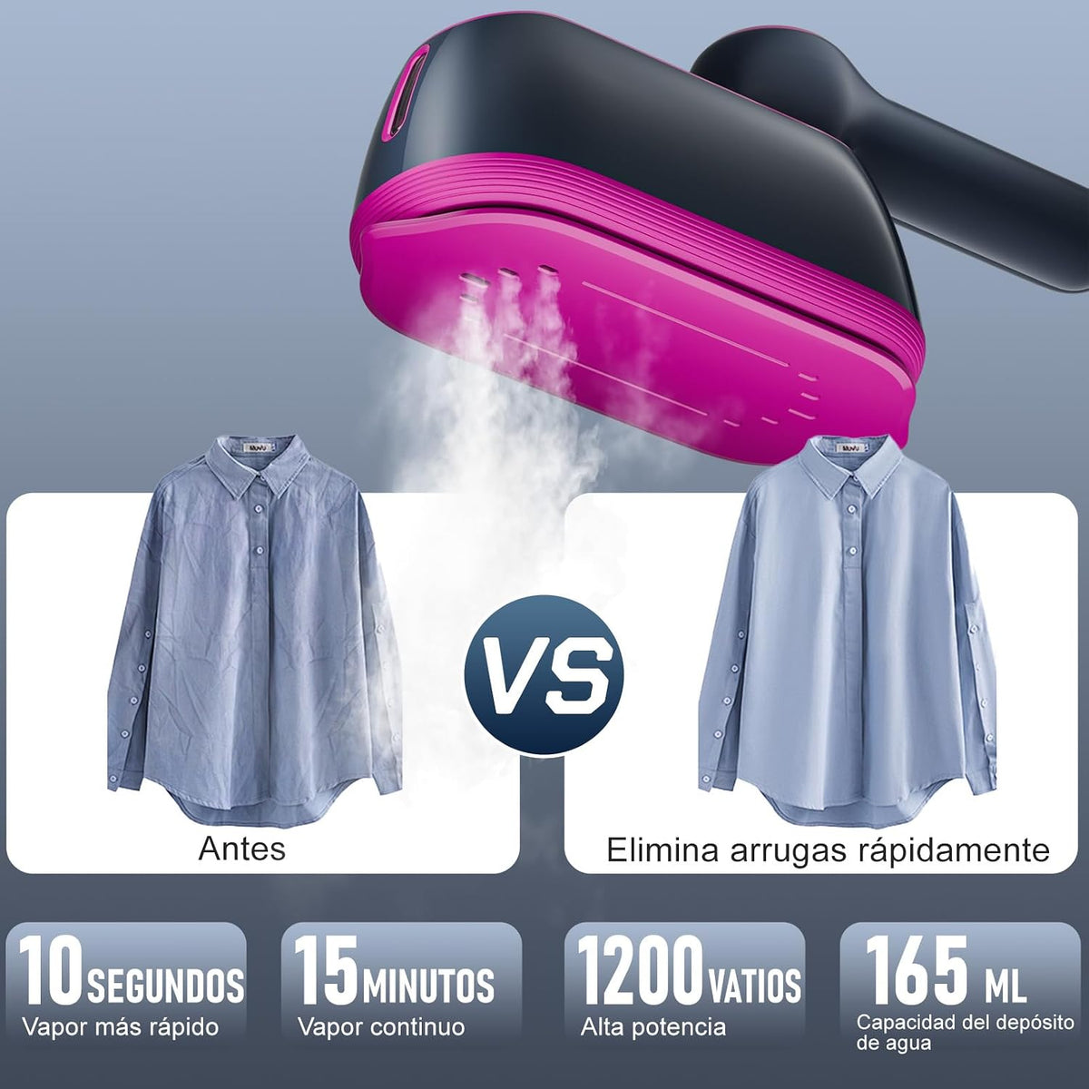 Plancha Vertical Vapor 1200W, Plancha Ropa Plancha Vapor 2 en 1 para Viaje