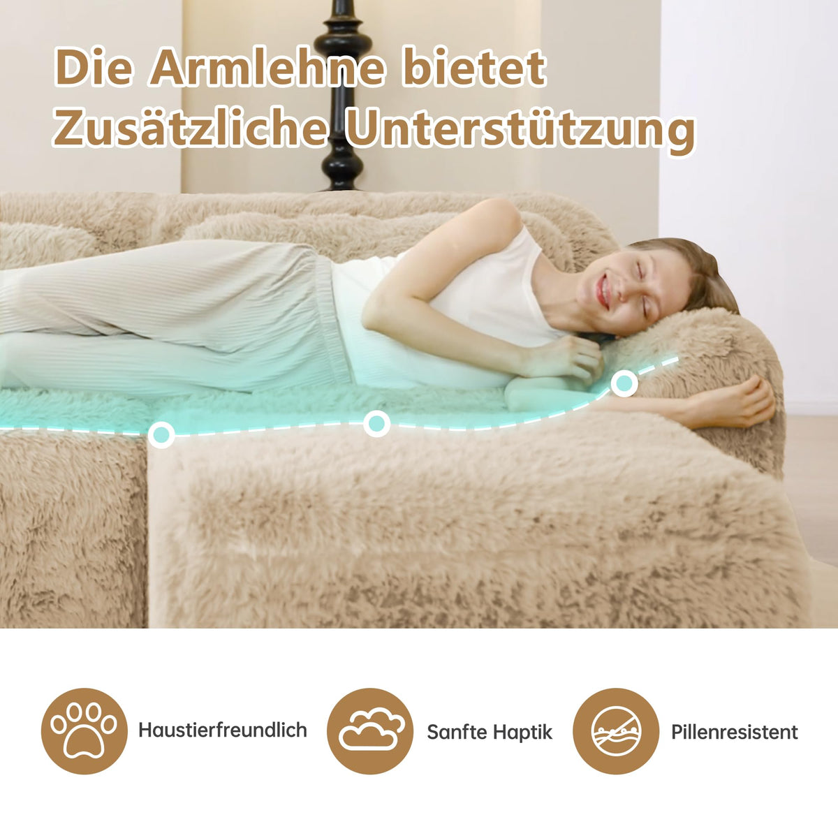 Sofá modular combinable en forma de L de 4 plazas, tejido de felpa con cojines, espuma de alta elasticidad, diseño chaise longue para salón o dormitorio (negro)