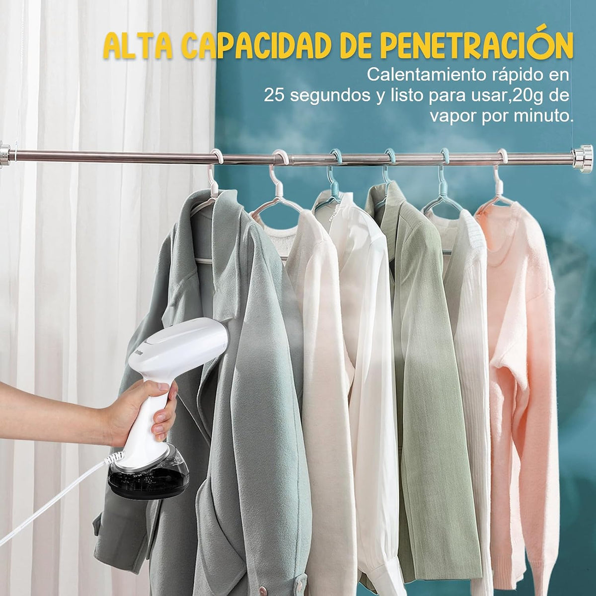 Rolipo Plancha Vertical Vapor 1700W con 360ml, Plancha de Viaje Portátil y Compacta, Ideal para Hogar, Oficina y Viajes