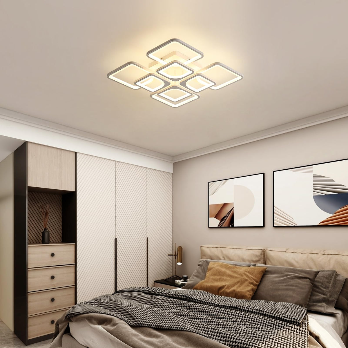 Riserva Plafon Techo LED Regulable 48W, Forma de Corazón, 3000K-6500K, Oro