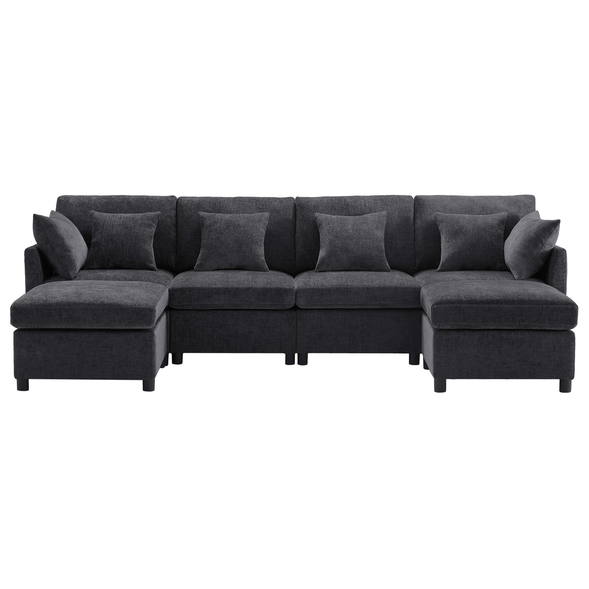 Sapgaks Sofá Seccional en U Moderno,Sofá 4 plazas,Mueble Acolchado de diseño Moderno,Tela de Chenilla (Beige)