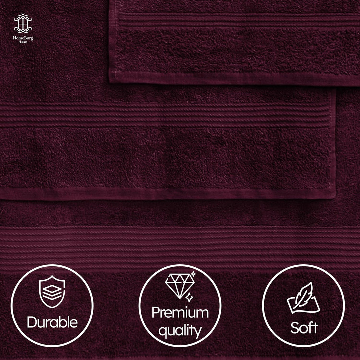 Luxe Set de Toallas 100% Algodón - 8 Piezas, 3 tamaños (30×30, 40×70 y 65×137 cm) - Suaves, absorbentes y de fácil Cuidado, Blanco