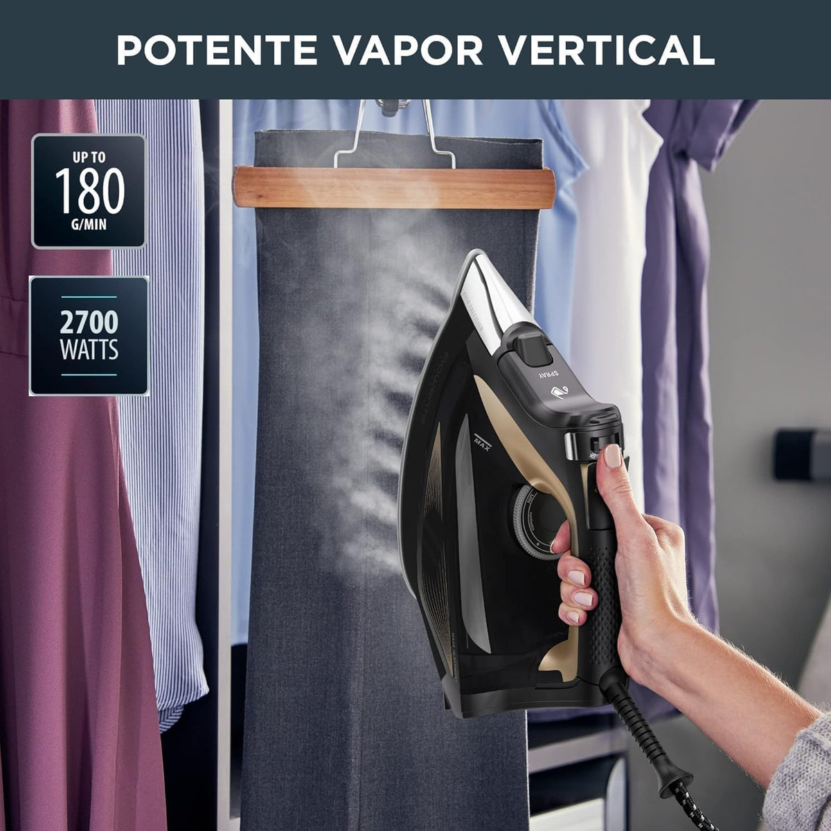Rowenta Everlast Anticalc, Plancha de vapor, Golpe de vapor de 220 g/min