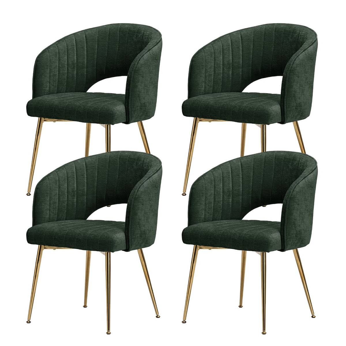 Juego de 6 sillas de comedor de terciopelo, sillas tapizadas con reposabrazos, patas doradas, sillas de cocina, para salón, dormitorio, oficina (6, blanco crema)