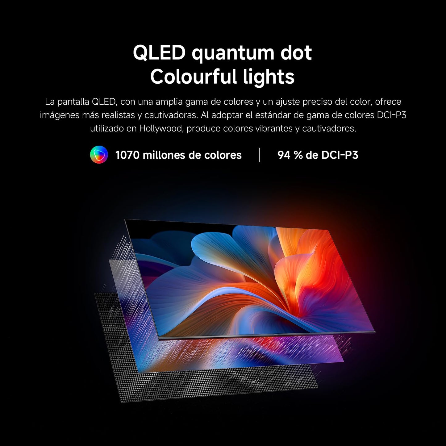 XIAOMI TV F Pro 75, 75 Pulgadas (190 cm), 4K UHD QLED, Smart TV, Fire OS8, Control por Voz Alexa, HDR10+, Modo Game Boost 120Hz, MEMC, Compatible con Apple AirPlay
