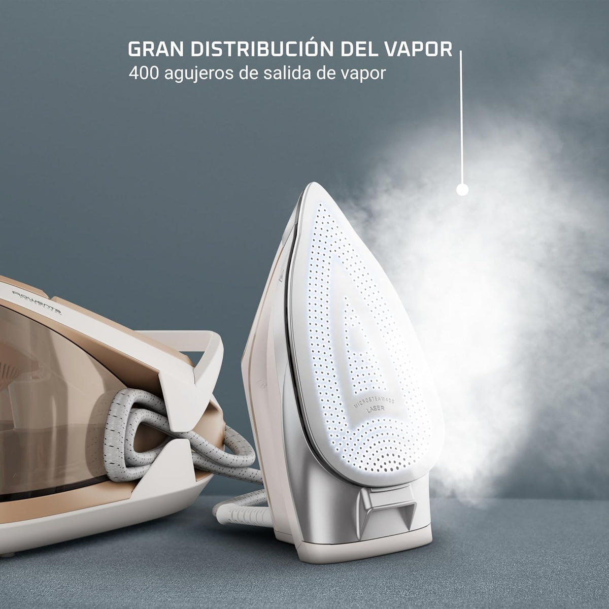 Rowenta Turbosteam, Centro de planchado, Golpe vapor 350g/min, Negro/Azul