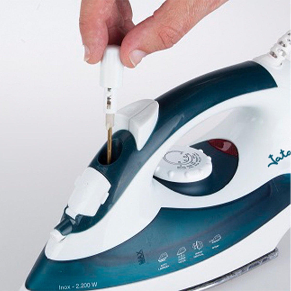 JATA PL225 - Plancha de Vapor Ropa 2200W con Golpe de Vapor 160 g, Vapor Vertical, Suela Acero Inoxidable, Sistema Antigoteo y Antical, Autolimpieza
