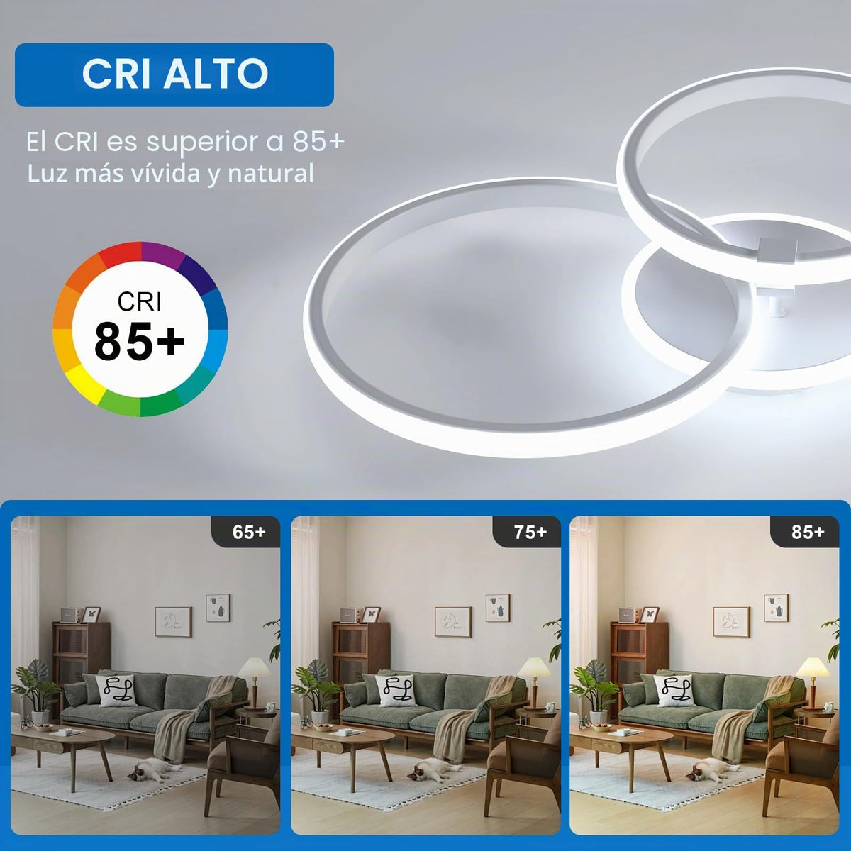 Riserva Plafon Techo LED Regulable 48W, Forma de Corazón, 3000K-6500K, Oro
