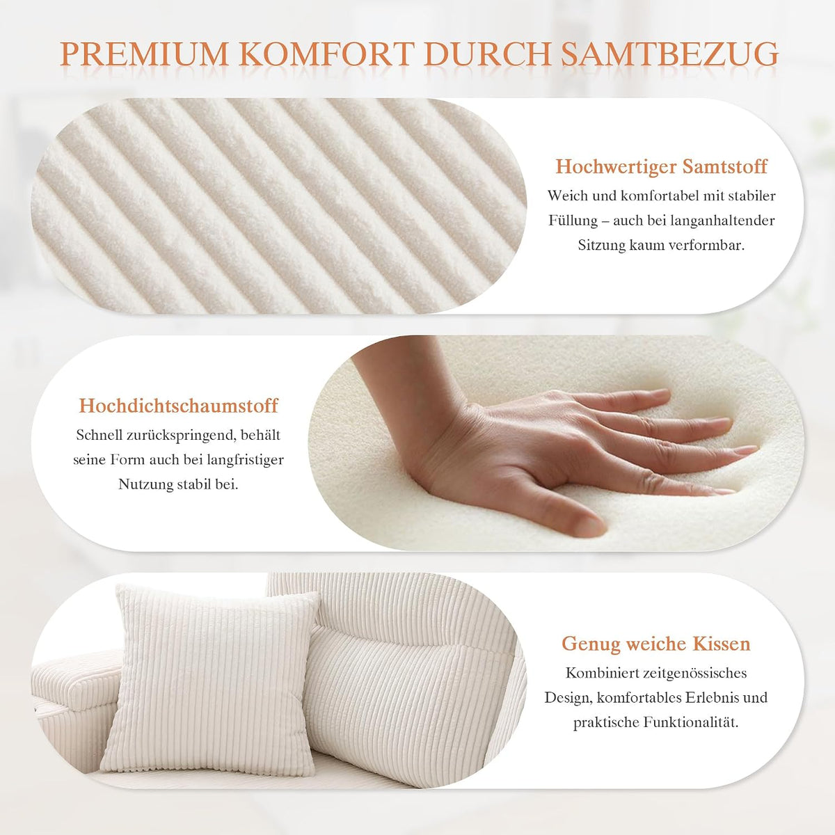 Dolamaní Sofá moderno de 4 plazas de tela de lino con espacio de almacenamiento y función de dormir, sofá cama con cajonera extensible en forma de L para casa y salón (beige B)