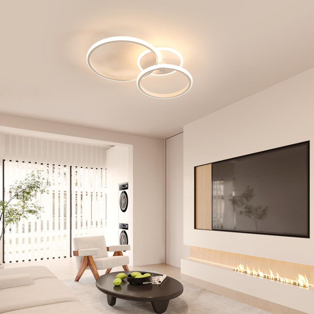 Riserva Plafon Techo LED Regulable 48W, Forma de Corazón, 3000K-6500K, Oro