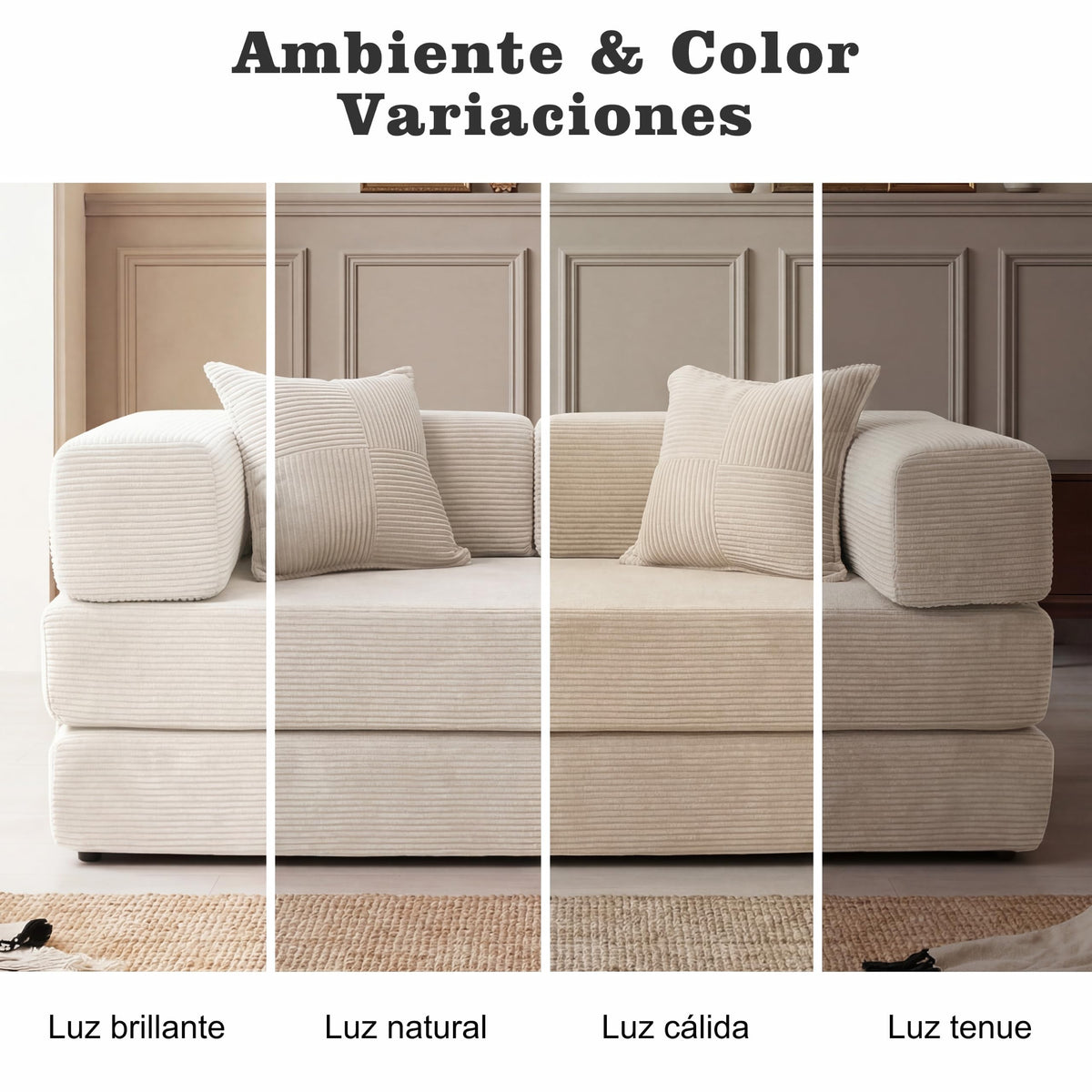 Vipbear Sofá Cama Pana 200×100×70 cm, sofá de Suelo transformable 5 en 1, Espuma de Alta Densidad, Apto para Mascotas y ergonómico, sin Montaje, Verde