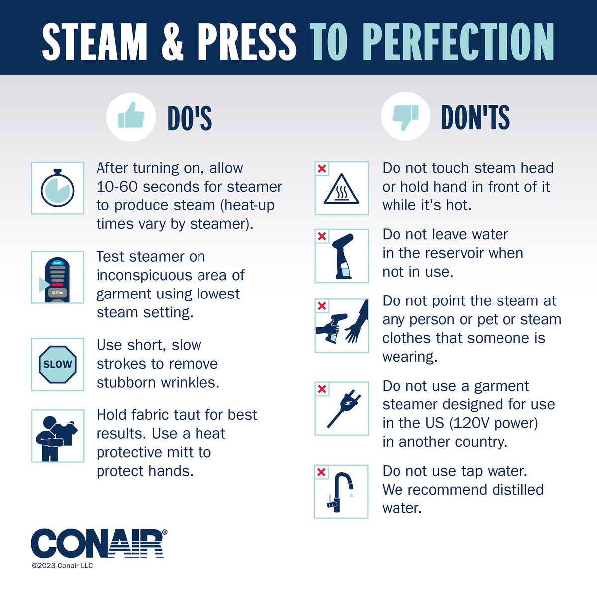 Conair GS59XE Plancha de vapor vertical Turbo ExtremeSteam, 1560 W, Tanque de agua 230 ml, Vapor continuo de 20 min, 5 ajustes de vapor, Ideal viajes y hogar