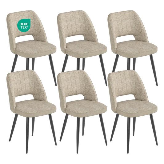 WAFTING Bicolores Patchwork Juego de 4 Sillas de Comedor, Caqui