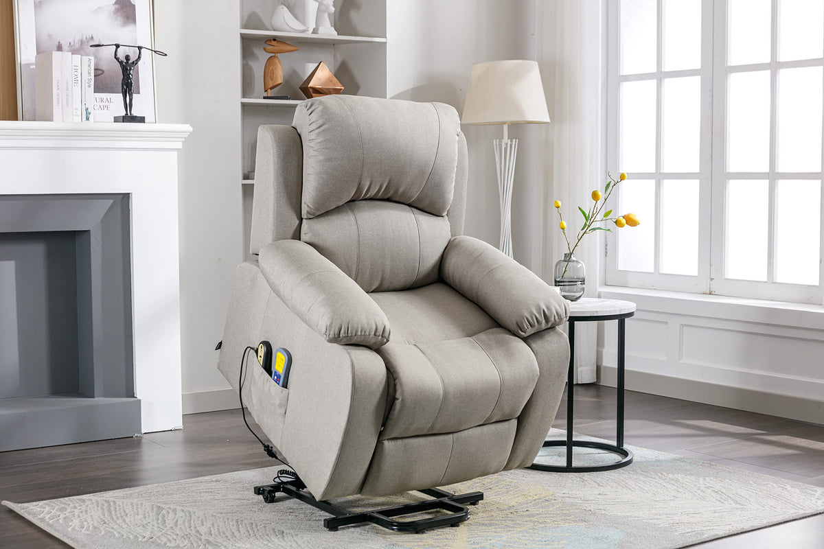 Astan Hogar Sillón Relax con Función Auto-Ayuda (Levanta Personas), Reclinación Eléctrica, Masaje Y Termoterapia, Modelo Ramón AH-AR30920GR