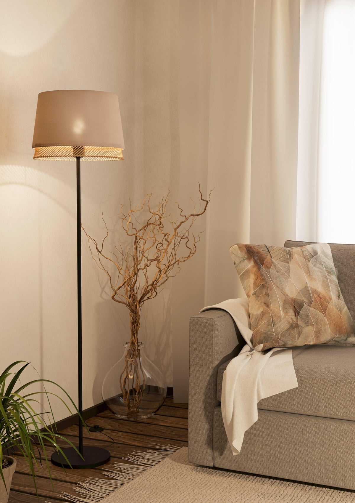 Eglo Tabley Lámpara de techo de estilo natural, adecuada para colocar
