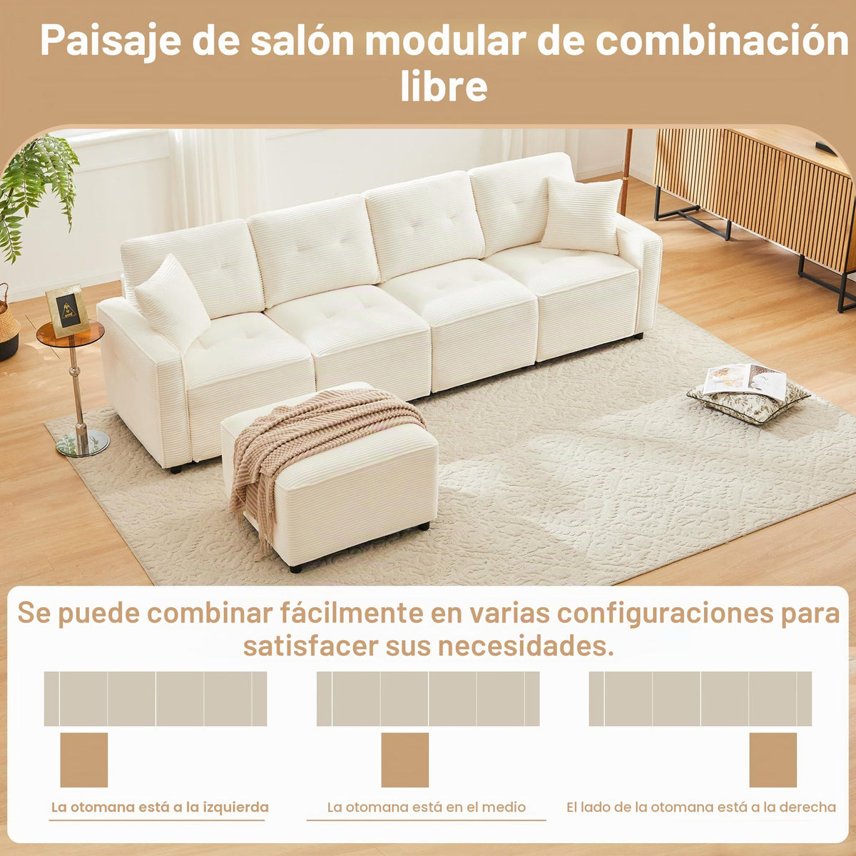LAKFEW Sofa Cama con Cama Extensible y Taburete Almacenaje, Sofa Rinconera con USB, Lámpara de Lectura, Mesa Plegable con 2 Posavasos, 205x205x85 cm, Gris