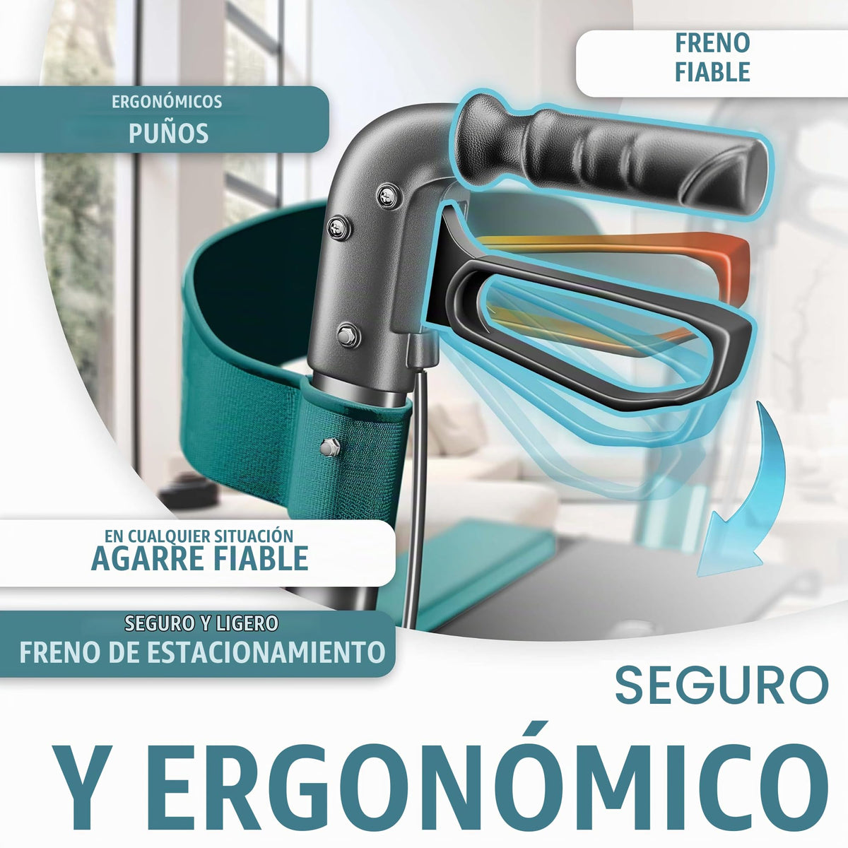 KESSER® Andador plegable con asiento y respaldo, 4 Ruedas/Frenos/Saco de Compra y Porta Bastón, Altura Ajustable 82-94cm, Andador, Carro, Rollator para Ancianos Gris