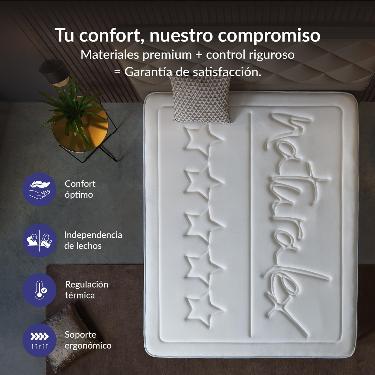 Naturalex - Premium Privilege - Colchón 150x200 cm Viscoelástico - 30 cm