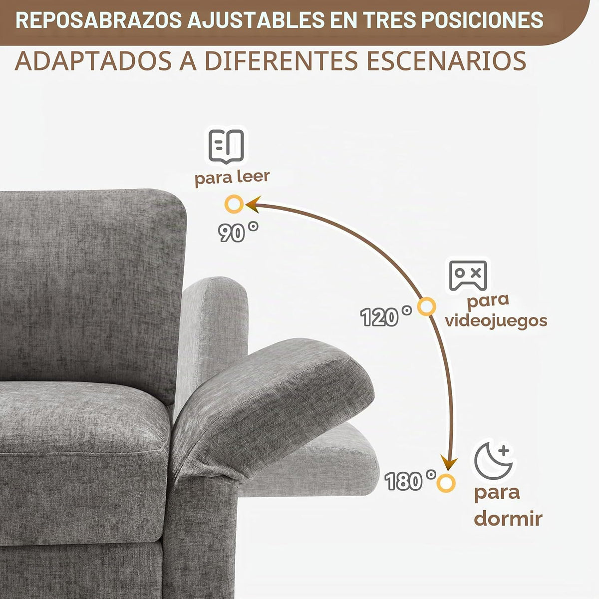 Soweiz Sofá de esquina en forma de L con reposapiés, sofá cama convertible de 3 plazas, 4 cojines, brazos ajustables, tejido chenilla, adecuado para salón/oficina/apartamento, 218 x 156,5 x 86 cm