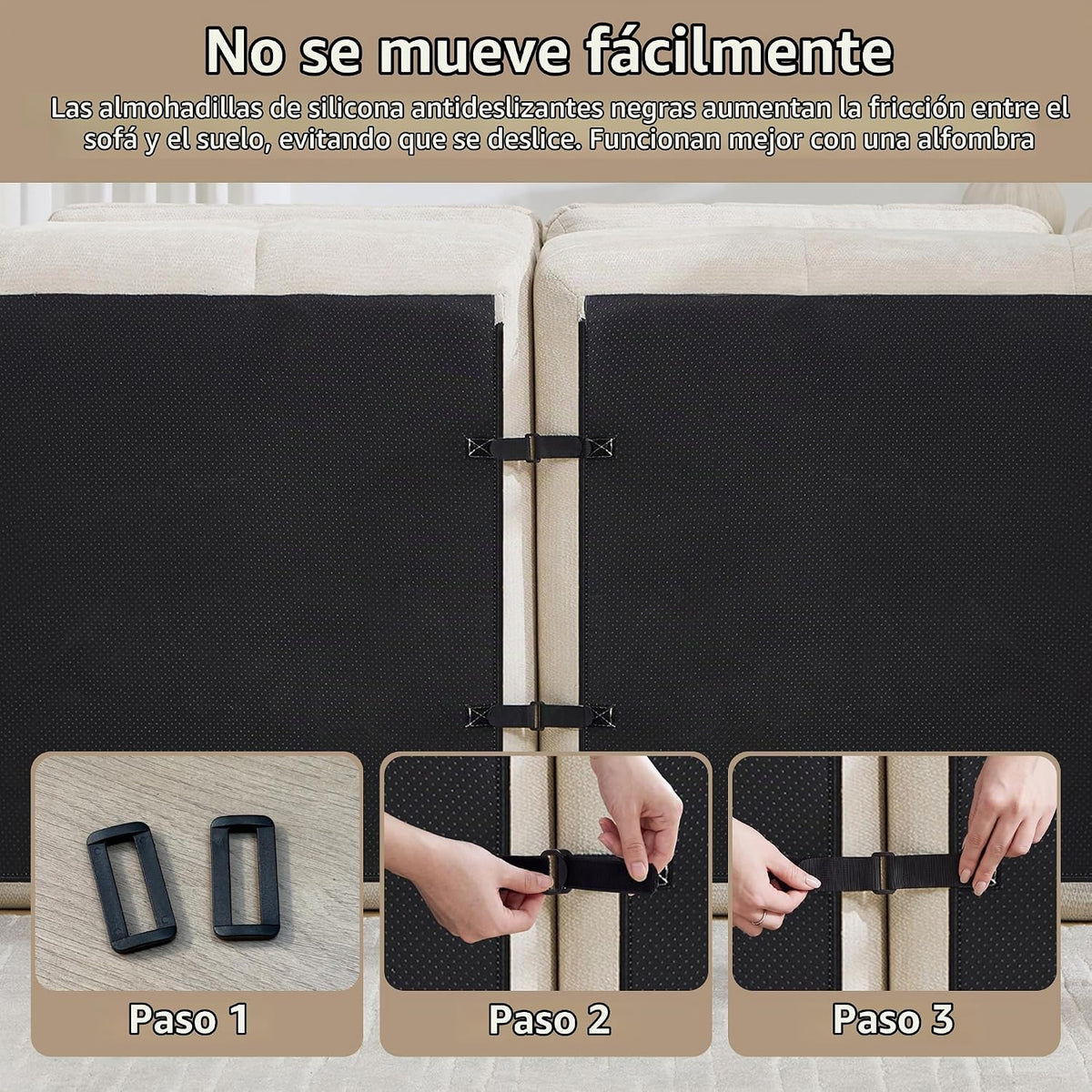 Sofá de 3 plazas con 1 taburete chenilla beige