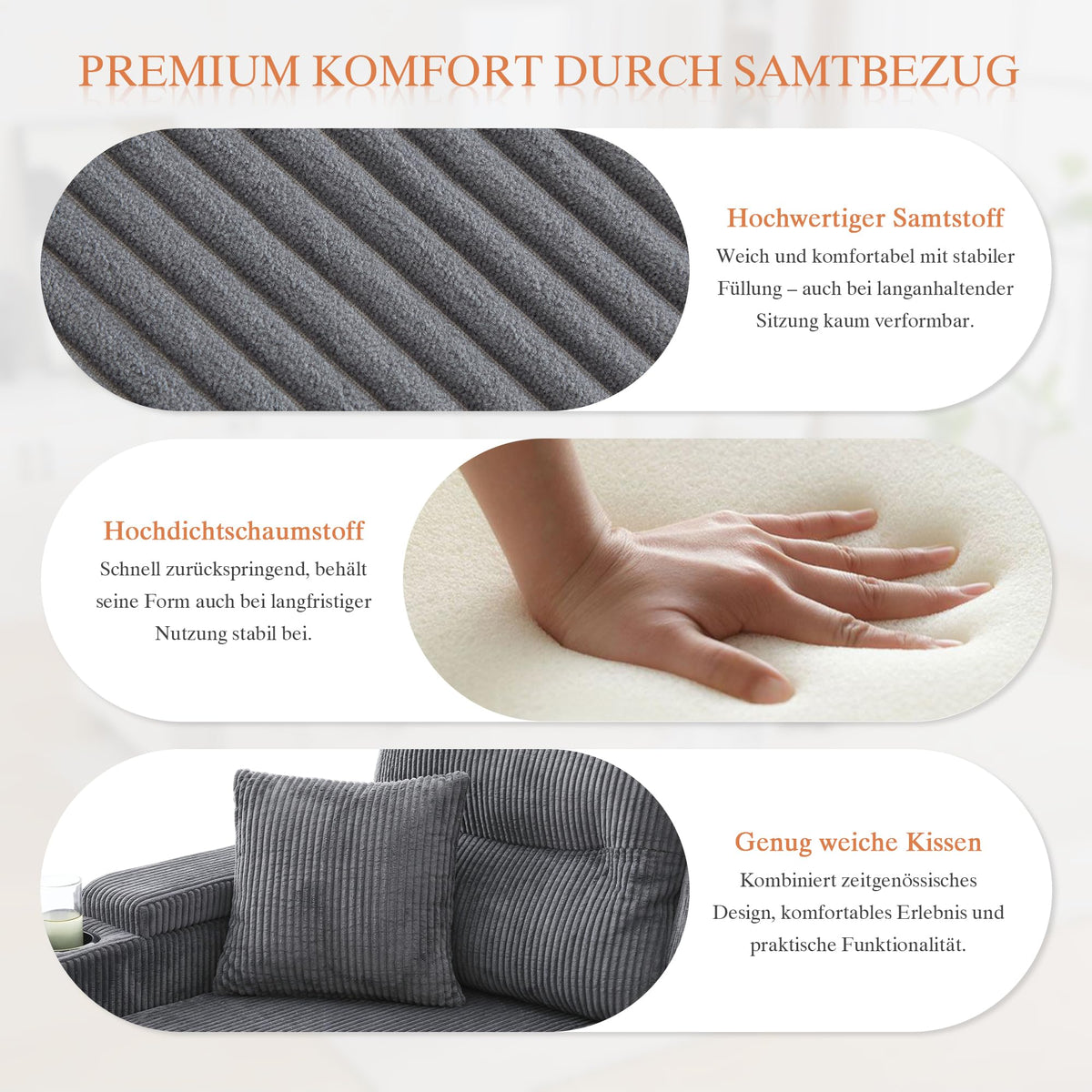 Dolamaní Sofá moderno de 4 plazas de tela de lino con espacio de almacenamiento y función de dormir, sofá cama con cajonera extensible en forma de L para casa y salón (beige B)