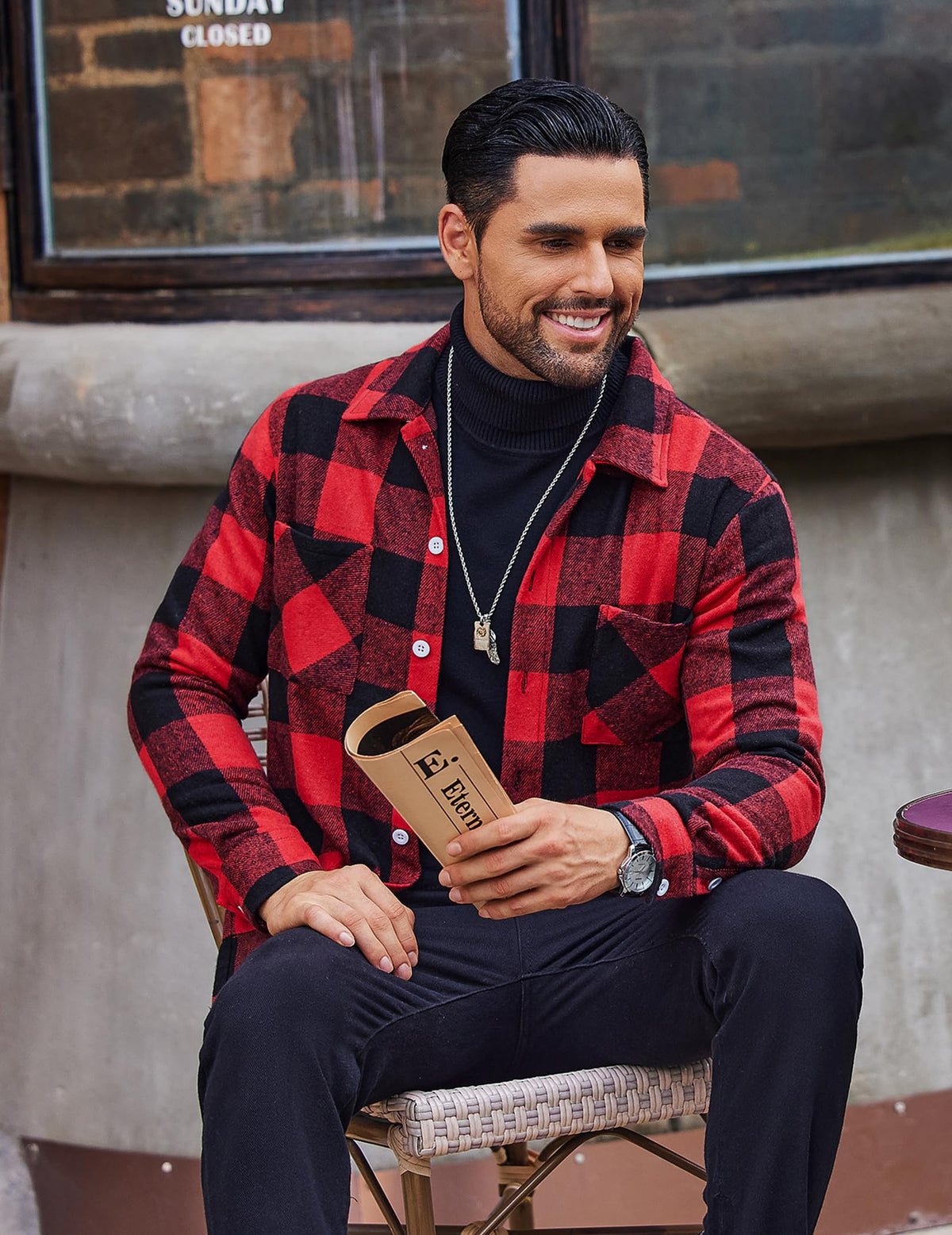 COOFANDY Sobrecamisa Hombre a Cuadros Chaqueta Leñador Casual