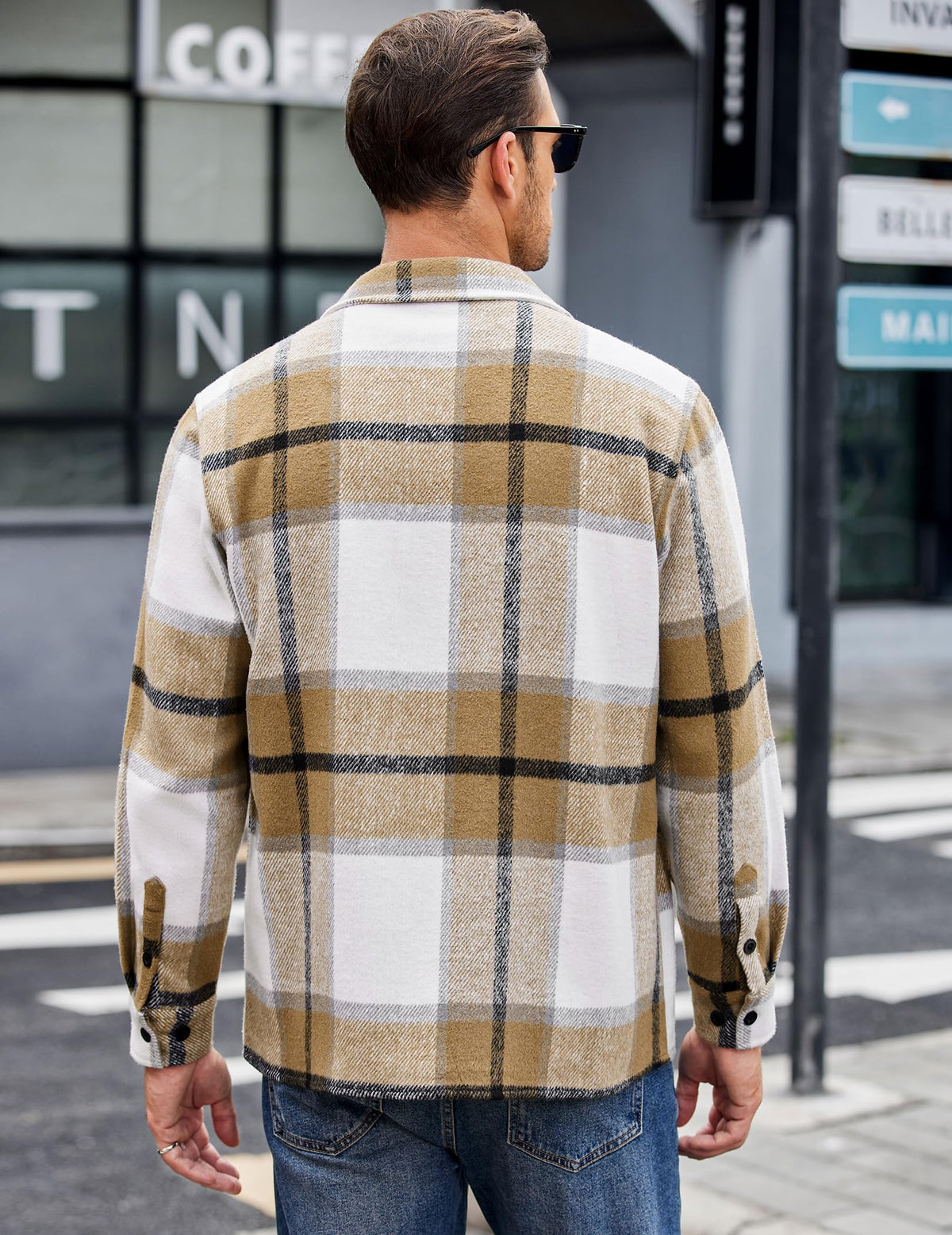 COOFANDY Sobrecamisa Hombre a Cuadros Chaqueta Leñador Casual